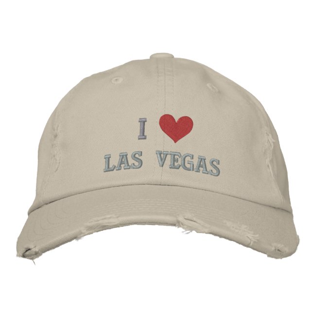 CASQUETTE BRODÉE J'AIME LAS VEGAS — NEVADA — EMBROIDÉE ! (Devant)