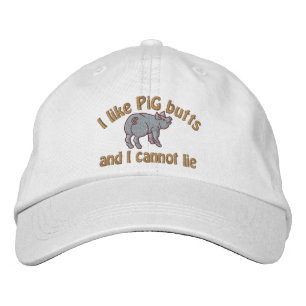Casquette Brodée J'aime les boutons de cochon et ce mignon petit co