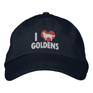 Casquette Brodée J'Aime Les Goldens Sombres