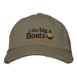 Casquette Brodée J'aime les gros bateaux Nautical Star Ancre