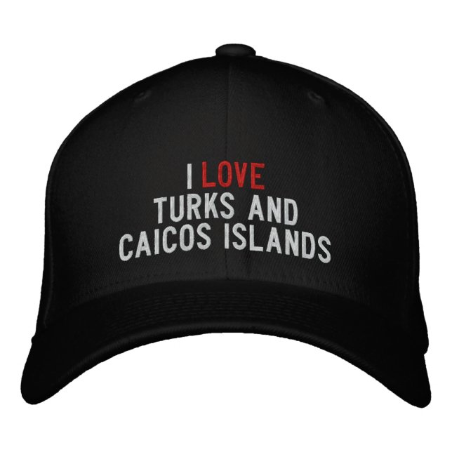 CASQUETTE BRODÉE J'AIME LES TURQUES ET LES ÎLES CAÏCOS (Devant)
