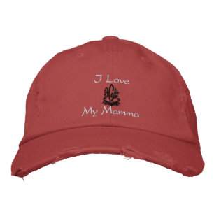 Casquette Brodée J'Aime Ma Mère En Blanc Italien