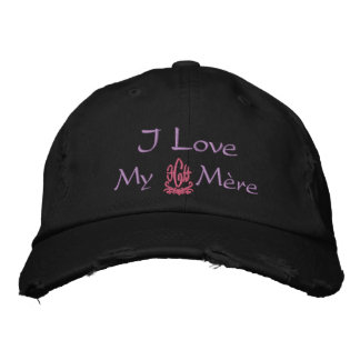 Casquette Brodée J'Aime Ma Mère En Noir Français