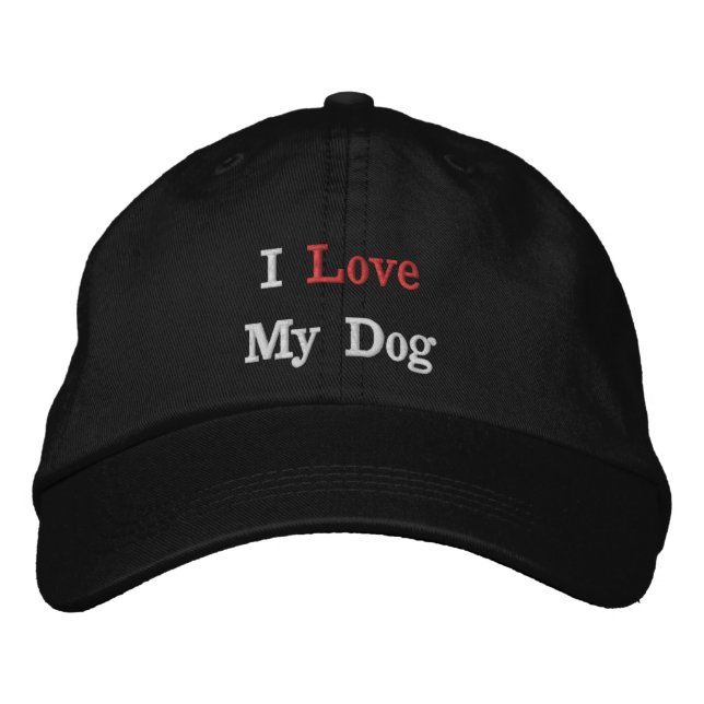 Casquette Brodée J'aime mon chien (Devant)