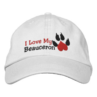 Casquette Brodée J'aime mon Empreinte de patte de chien de Beaucero