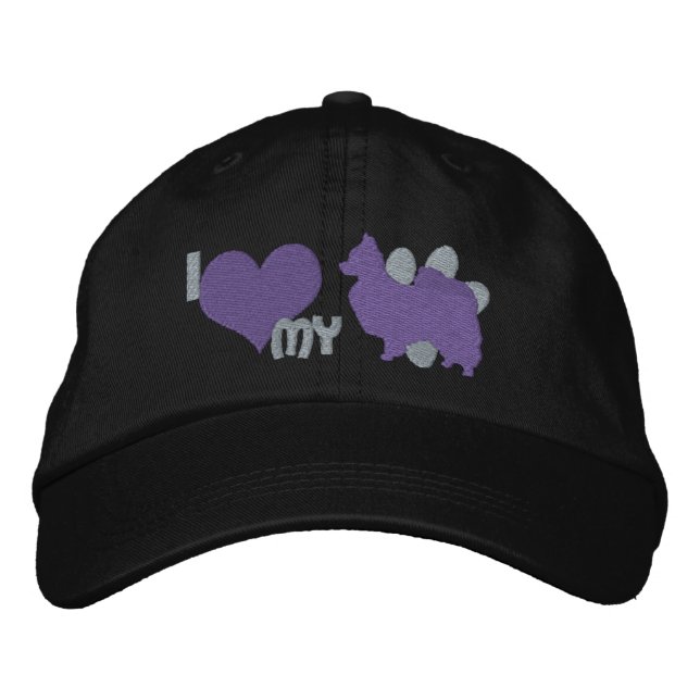 Casquette Brodée J'aime mon papillon pourpre (Devant)