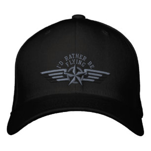 Casquette Brodée J'aimerais mieux voler Insigne Pilote Ailes