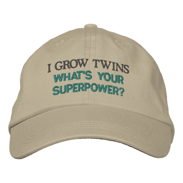 Casquette Brodée JE CROIS TWINS, quelle est votre superpuissance ? (Devant)