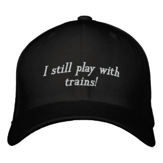 Casquette Brodée Je joue toujours avec les trains !