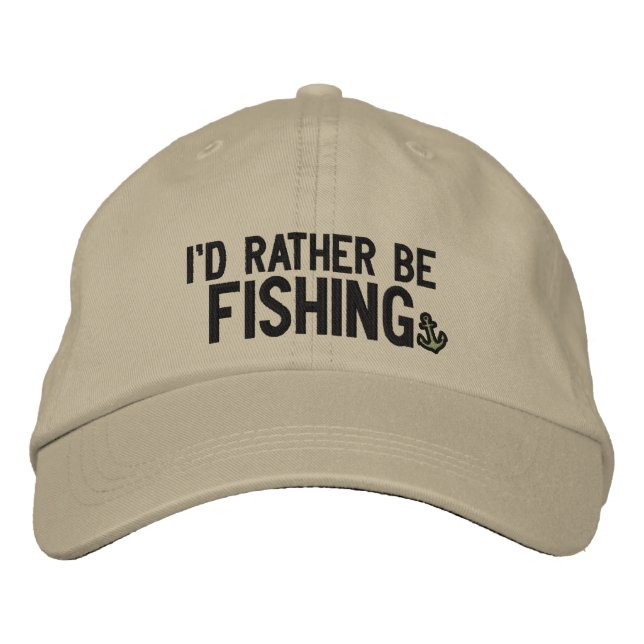 Casquette Brodée Je préférerais pêcher (Devant)