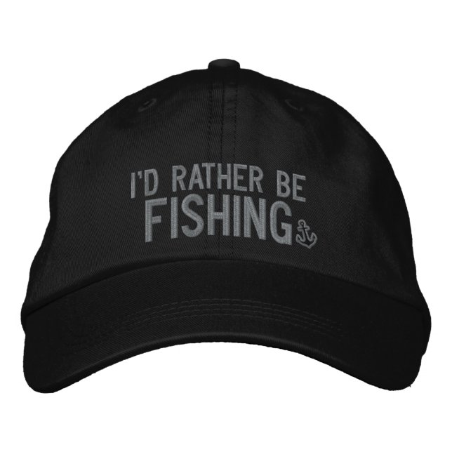 Casquette Brodée Je préférerais pêcher (Devant)