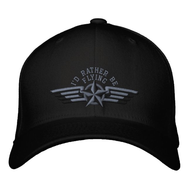 Casquette Brodée Je préférerais piloter Star Badge Pilot Wings (Devant)