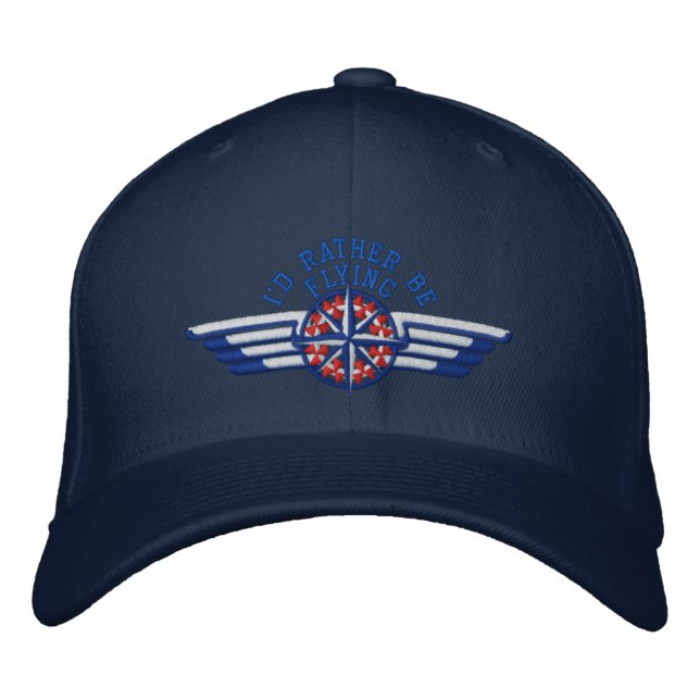 Casquette Brodée Je préférerais piloter Star Compass Pilot Wings (Devant)