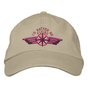 Casquette Brodée Je préférerais piloter Star Compass Pilot Wings