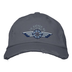 Casquette Brodée Je préférerais piloter Star Compass Pilot Wings