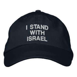 Casquette Brodée Je suis avec Israël bleu marine blanc simple moder