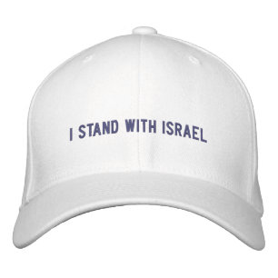 Casquette Brodée Je suis avec Israël bleu minimaliste texte personn