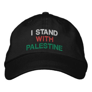 Casquette Brodée Je suis avec la Palestine blanc rouge vert noir te