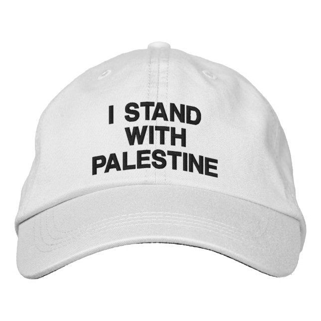 Casquette Brodée Je suis avec la Palestine noir moderne texte perso (Devant)