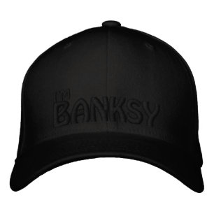 Casquette Brodée Je suis Banksy (NOIR EN NOIR)