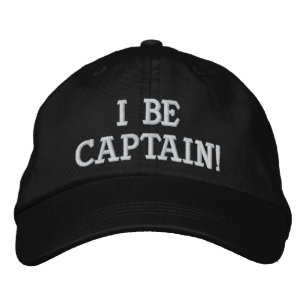 Casquette Brodée Je Suis Capitaine. Noir et blanc.