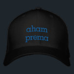 Casquette Brodée je suis divine amour aham prema mantra bleu<br><div class="desc">Mantra sanskrit - il dit 'aham prema.' dans le sens bleu - Je suis amour divin</div>