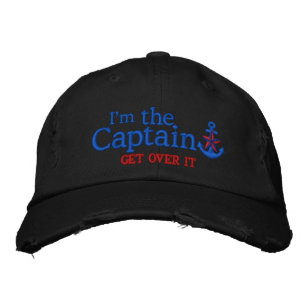 Casquette Brodée Je Suis Le Capitaine Humoristique Nautique Red Sta