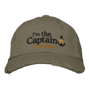 Casquette Brodée Je Suis Le Capitaine Nautical Star Ancre Noire