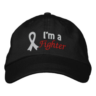Casquette Brodée Je suis un combattant - Cancer du poumon
