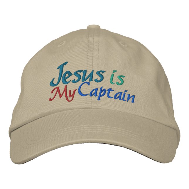 Casquette Brodée Jésus est mon capitaine par SRF (Devant)