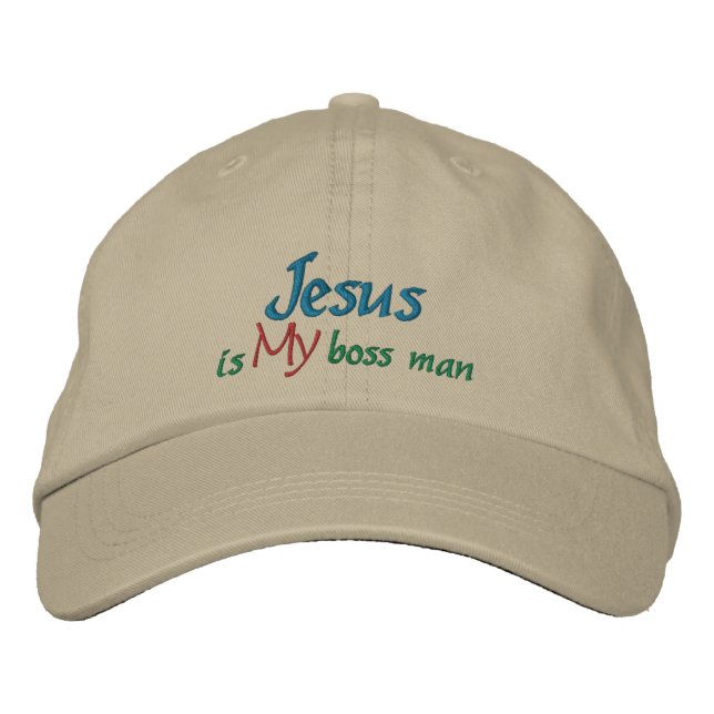 Casquette Brodée Jésus Est Mon Patron - modèle (Devant)