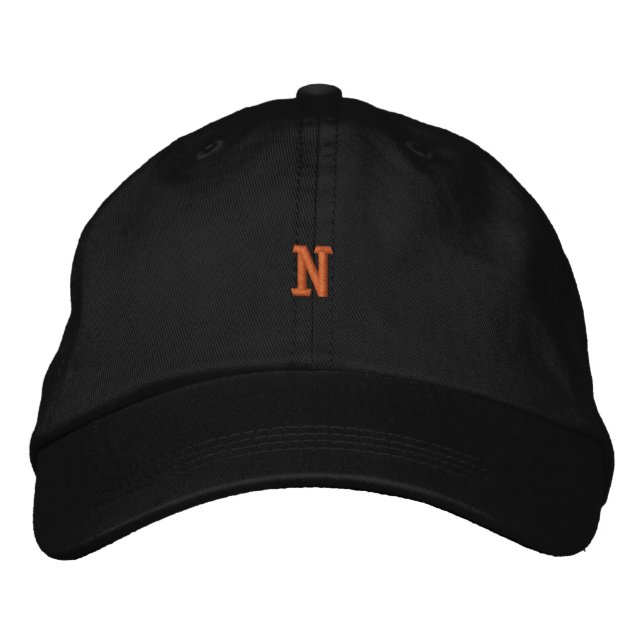 Casquette Brodée Joli Chapeau Élégant N - Lettre Initiale Majuscule (Devant)