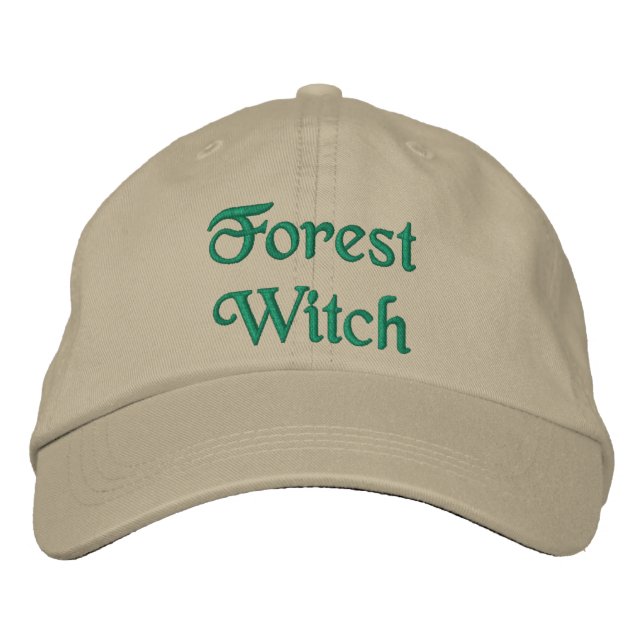Casquette Brodée Jolie citations de sorcière de forêt Vert Kaki (Devant)