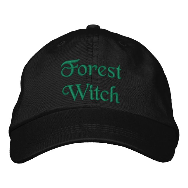Casquette Brodée Jolie citations de sorcière de forêt vert noir (Devant)