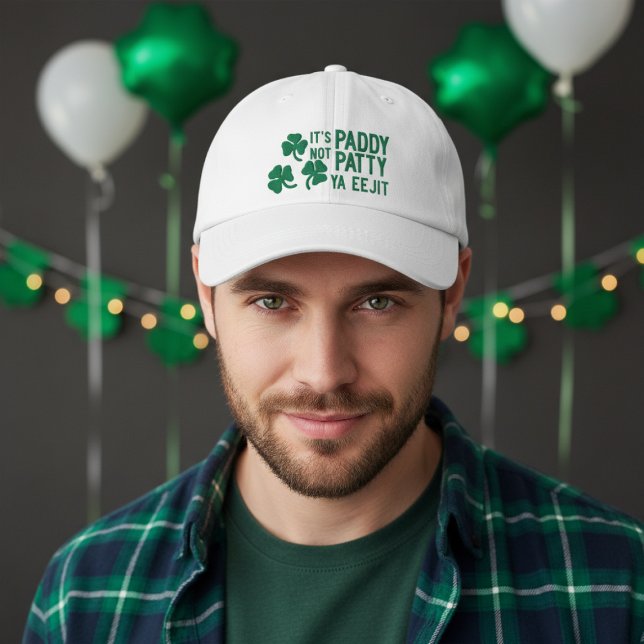 Casquette Brodée Jour de la Saint-Patrick irlandais C'est Paddy pas (Irish St Patricks Day Its Paddy Not Patty Ya Eejit Embroidered Baseball Cap. Ireland humor )