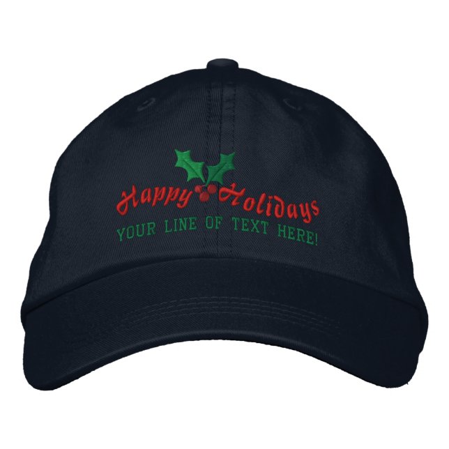Casquette Brodée Joyeuses Fêtes Personnalisées (Devant)