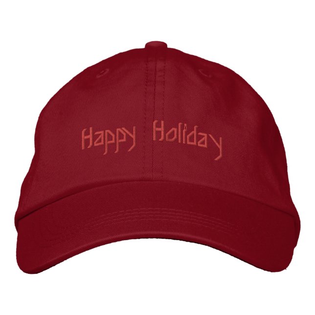 Casquette Brodée  Joyeux Jour Férié Rouge Réglable De Base  (Devant)