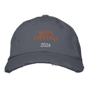 Casquette Brodée Joyeux Noël 2024 Écosse Élégante Couleur Bleue