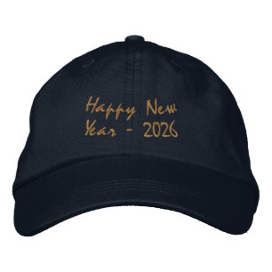 Casquette Brodée Joyeux Nouvel An 2026 Vœux Imprimés Vacances Navy