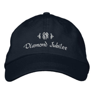 Casquette Brodée Jubilé de diamant - Elizabeth Royal Monogramme