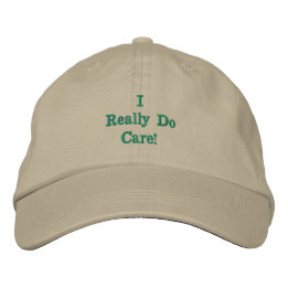Casquette Brodée Kaki/Vert "Je Me Soucie Vraiment"