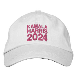 Casquette Brodée Kamala Harris 2024 typographie rose vif moderne