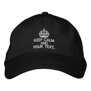 Casquette Brodée KEEP CALM personnalisé et votre texte original