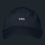 Casquette Brodée KING nom personnalisé imprimé coton de qualité sup<br><div class="desc">Faites une déclaration avec ce casquette "King" de la marine,  offrant une qualité supérieure et un ajustement personnalisable.</div>