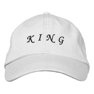 Casquette Brodée KING text Blanc couleur noir texte Superbe