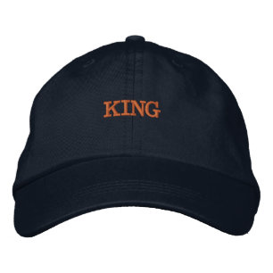 Casquette Brodée KING Texte imprimé couleur marine Créer votre prop