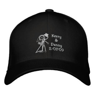 Casquette Brodée KRW Toon Bride et Groom Nom personnalisé