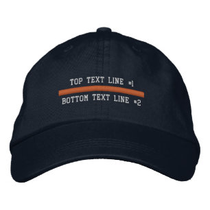 Casquette Brodée La fine ligne orange personnalise 2 lignes de text