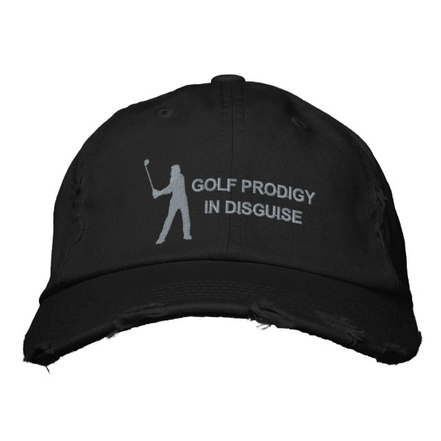 Casquette Brodée La Prodigie De Golf Dans Disdéguisé Drôle Design D (Devant)