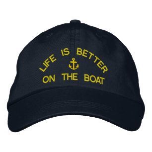 Casquette Brodée La vie est meilleure sur le bateau capitaines voil